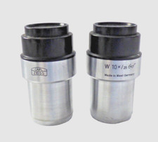 N.2 OCULARI PER STEREOMICROSCOPIO  CARL ZEISS  10x W   I.C.25  PREZZO RIBASSATO!