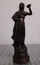 Scultura Statua Antimonio in Bronzo Antica Stile Liberty