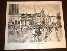 Venezia nel 1898 L'Estrazione del Lotto Disegno di Mainardi Pagani