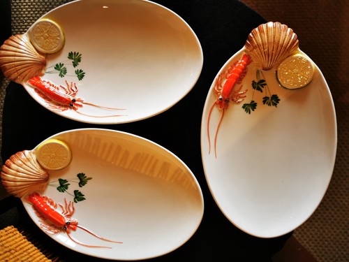 Assiettes homard céramique - assiettes,