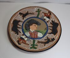 Piatto Sardo Uomo Costume Sardegna Animali Vintage cm 26