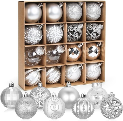 6cm palle natale argento - di,