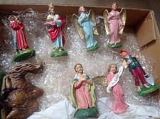 7 FIGURE DA PRESEPE, pastori in pasta cava 1950 perfette, FONTANINI  MARCHI ISAS