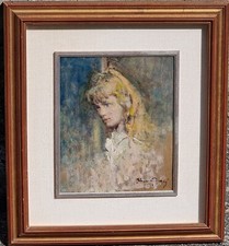 Venanzio Zolla ( Colchester-Inghilterra 1880-Torino 1961 ). Ritratto di ragazza 