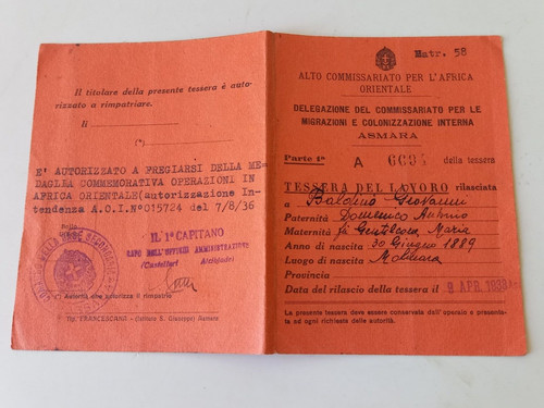 Tessera coloniale alto - tessera,