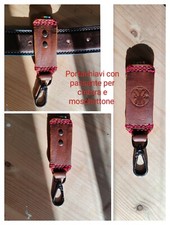 Portachiavi in cuoio con passante per Cintura vera pelle moschettone fissaggi