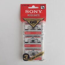 Microcassette Sony MC 60 - 3 Nuove Sigillate - 3 Cassette Dittafono OTT