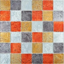 Mosaico Oro Argento Nero Rosso