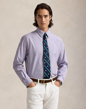 Polo Ralph Lauren uomo vestibilità classica camicia popeline a quadri viola navy taglia XL