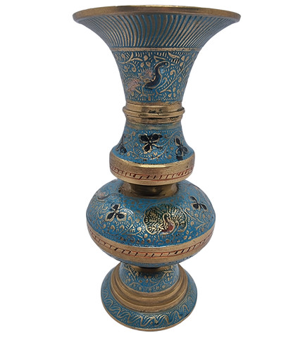 Vaso vintage ottone smalto - vintage,
