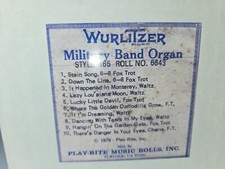 WURLITZER 165 BAND ORGAN ROLL