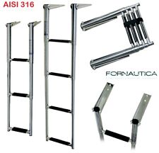 SCALETTA TELESCOPICA IN ACCIAIO INOX AISI 316 PER PLANCETTA 3 GRADINI STRETTA