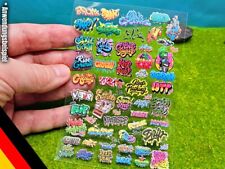 59x Set Graffiti "Opere d'Arte" e Lubrificanti 2" Decorazione Città per Scala H0, N e TT