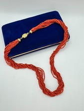 Collana multi filo corallo - collana,