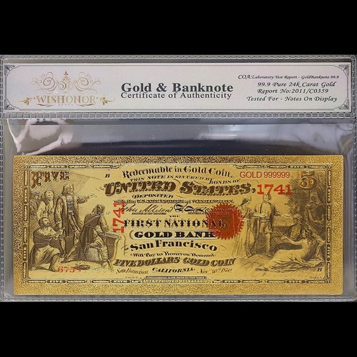 Banconota dollari oro 1875 - banconota,