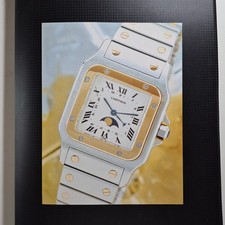 1990 Cartier Santos Galbee Fasi Lunari - Stampa da Magazine Originale Vintage