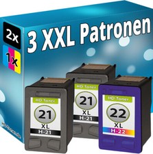 3X CARTUCCE INK PER HP 21+22