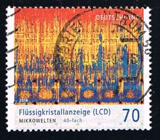 GERMANIA 1 FRANCOBOLLO MONDO MICROSCOPICO CRISTALLI LIQUIDI 2018 usato (BD5217)