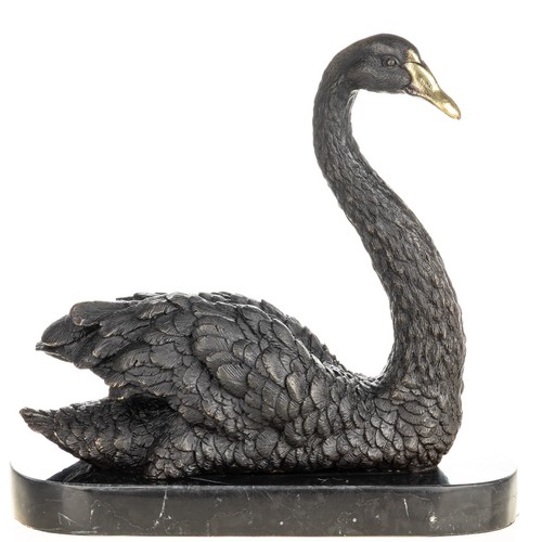 Scultura bronzo cigno - cigno, art