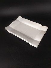 2x Piatti Per Sushi In Porcellana Bianca Forma Rettangolare 