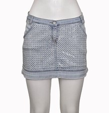 MISS BLUMARINE MINIGONNA DI JEANS CON STRASS DONNA USATA