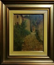 OLIO SU TAVOLA RAFFIGURANTE PAESAGGIO DEL PITTORE WALTER GRASSI 