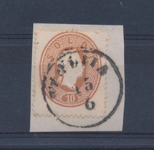 1861-62 LOMBARDO VENETO, n. Mattone seghettato 34 - 10 marrone argento 14, usato - usato