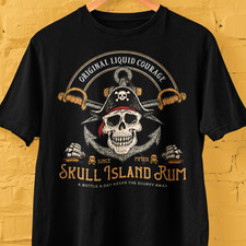 Maglietta Skull Island Rum, maglietta Pirate Rum Drinkers, maglietta Jolly Roger Drinking
