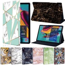 Custodia supporto tablet pelle PU marmo per Samsung Galaxy Tab serie A/S + penna