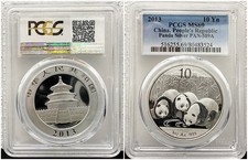 CINA 10 yuan 2013 UNC Slab MS69 SILVER moneta d'argento Panda Bullion Cina