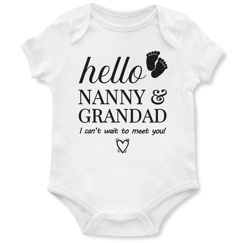Hello nanny grandad - hello, babygrow