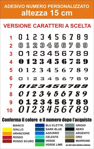 Adesivo numero personalizzato - adesivo,