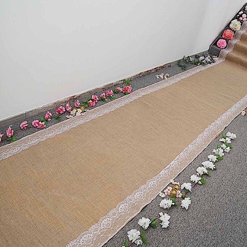 Piedi burlap aisle runner - burlap,