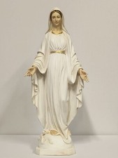 STATUA MADONNA MIRACOLOSA  CM 50 IN MARMO RESINA DECORO ANTICATO MADE IN ITALY