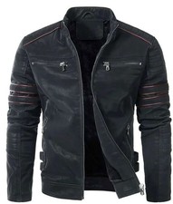 Giacca biker uomo vera pelle