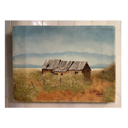 Quadro paesaggio fienile