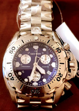 Sector 600 Diver Chrono Blue Dial Watch Steel Sapphire WR 200M Swiss Made  NUOVO