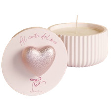 Portacandela cuore rosa con