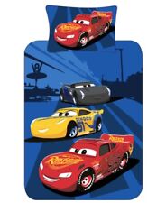 Disney Cars Saetta McQueen Set Copripiumino Singolo Set Biancheria da Letto Ragazzi Blu