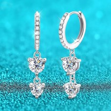 D Color Round Moissanite Hoop