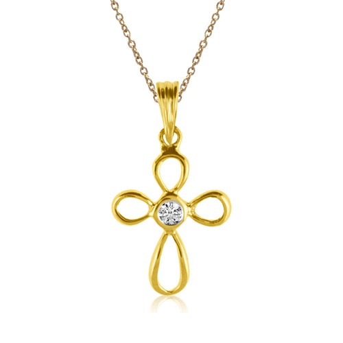 Ciondolo croce oro giallo - ciondolo,
