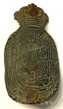 antique ROYAL ROADSTER HEAD BADGE Century Cycle Co, USA  #210
