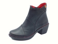 Jungla 7518 Yankee Negro Tronchetti per Donna in pelle nera con lampo e tacco me