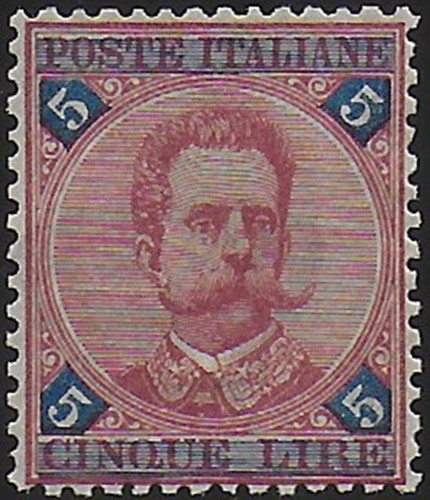 1891 italia umberto lire 5 - umberto, i