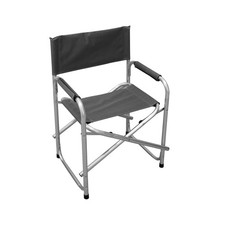 SEDIA DA REGISTA POLTRONA PIEGHEVOLE ALLUMINIO TESSUTO GRIGIO SPIAGGIA GIARDINO