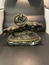 Scultura Cavalli  Rampanti In  Bronzo Con Base In Marmo Xx Secolo ￼ bronze