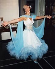 Abito Ballo da sala Donna Danza Standard turchese taglia 44 ricamato