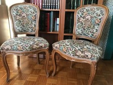 Coppia di poltroncine d'epoca in ottime condizioni, rivestimento in tessuto