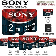 Scheda SD Micro TF 256GB 512GB 1TB 2TB V60 C10 Alta Velocità + Adattatore Regalo