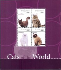 Gambia 2011 Gatti domestici, birmani, cincillà, animali domestici, animali